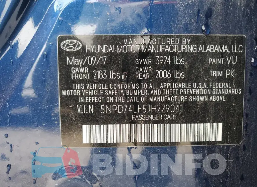 5NPD74LF5JH229041 Photo# 12