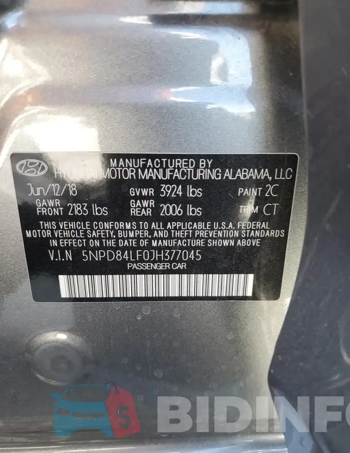 5NPD84LF0JH377045 Photo# 13