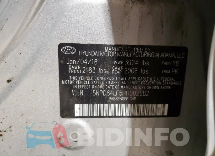 5NPD84LF5HH002682 Photo# 12