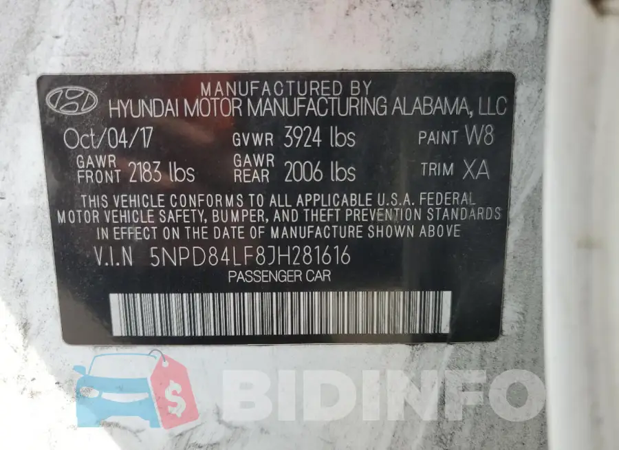 5NPD84LF8JH281616 Photo# 13