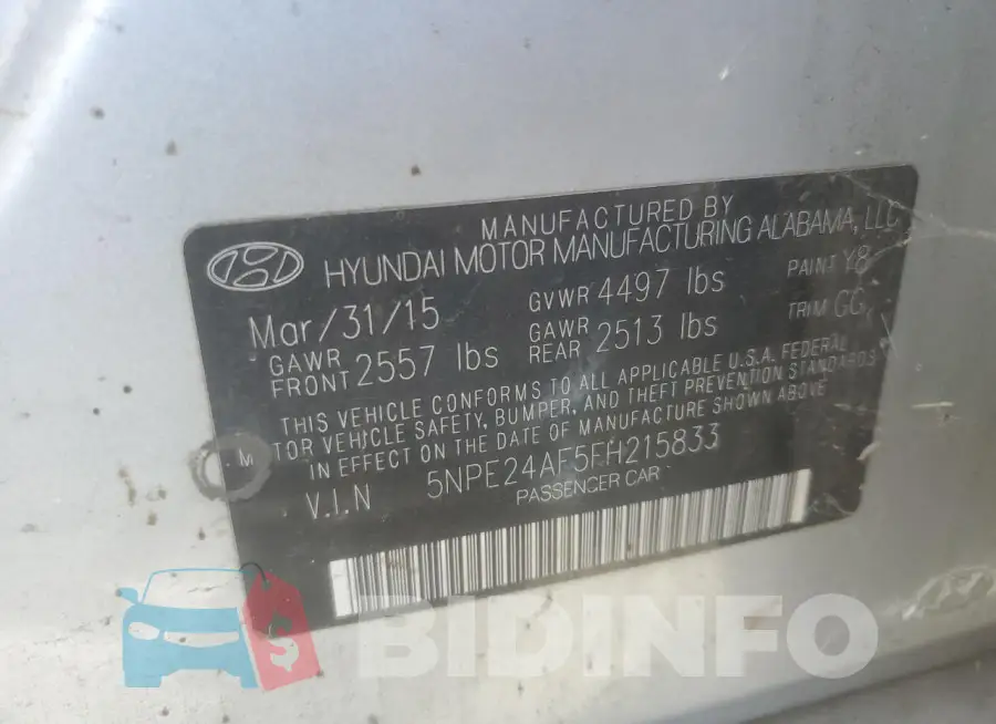 5NPE24AF5FH215833 Photo# 12