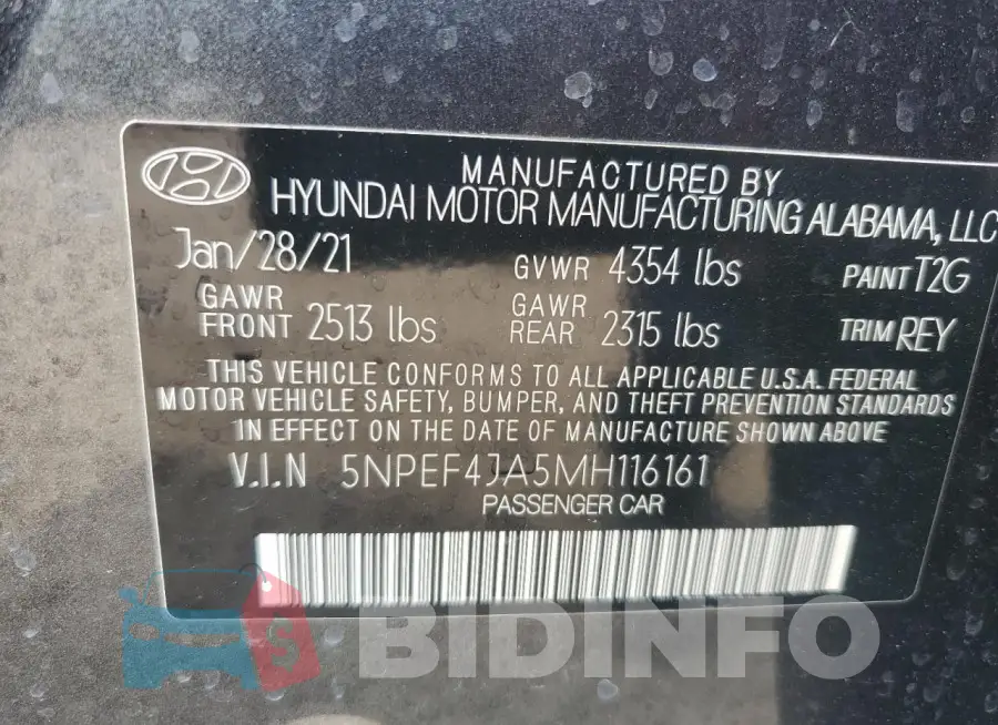 5NPEF4JA5MH116161 Photo# 12