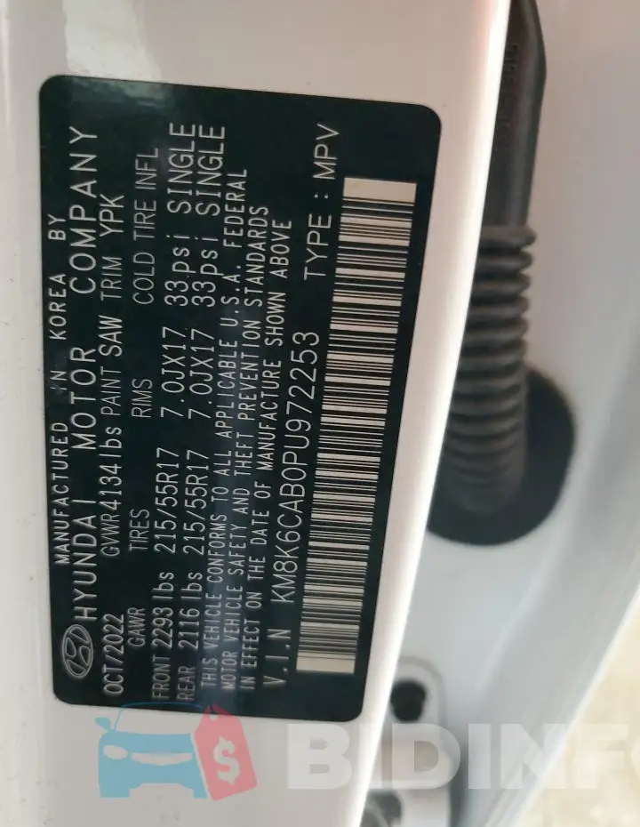 KM8K6CAB0PU972253 Photo# 14