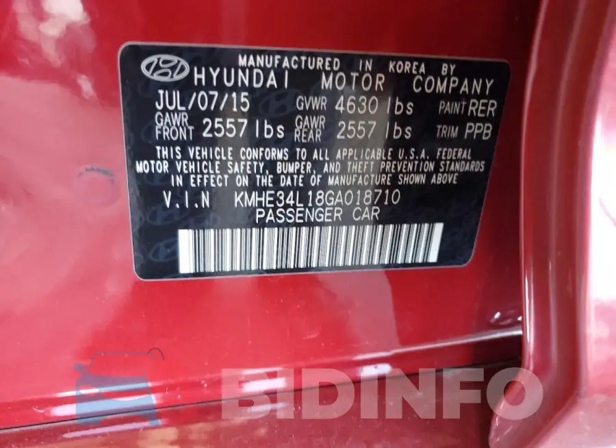 KMHE34L18GA018710 Photo# 12