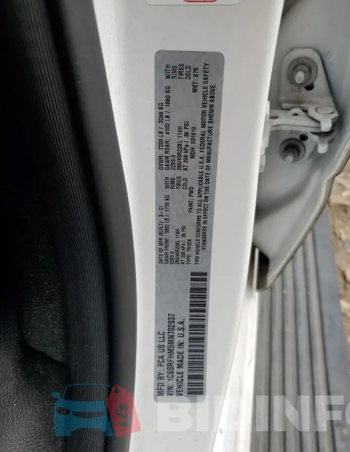 1C6SRFHM5MN702937 Photo# 12