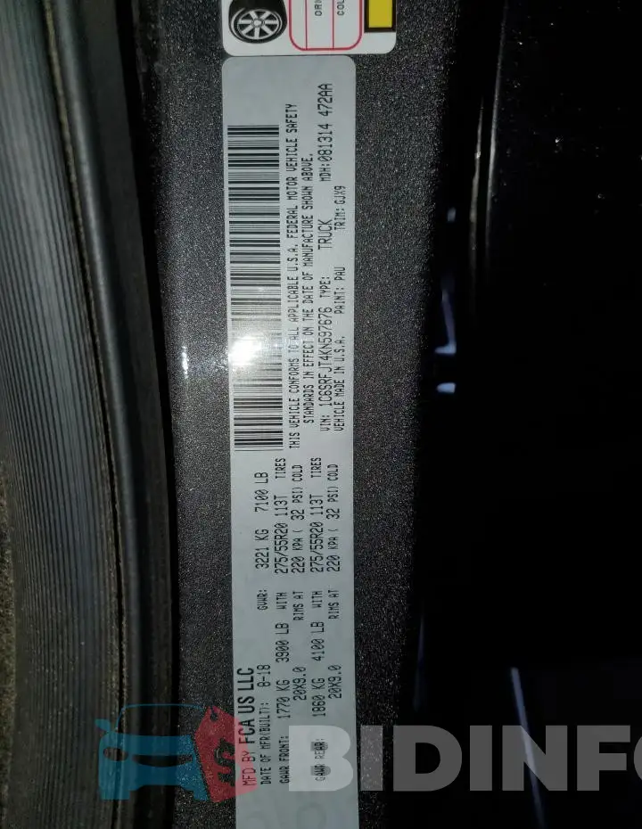 1C6SRFJT4KN597676 Photo# 14