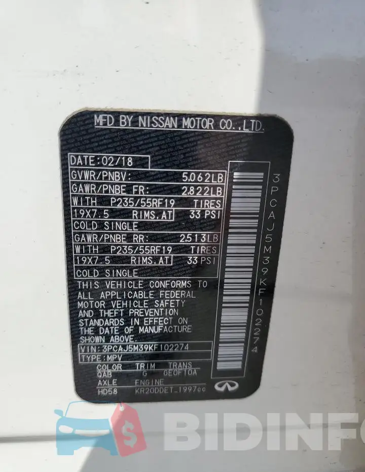 3PCAJ5M39KF102274 Photo# 13