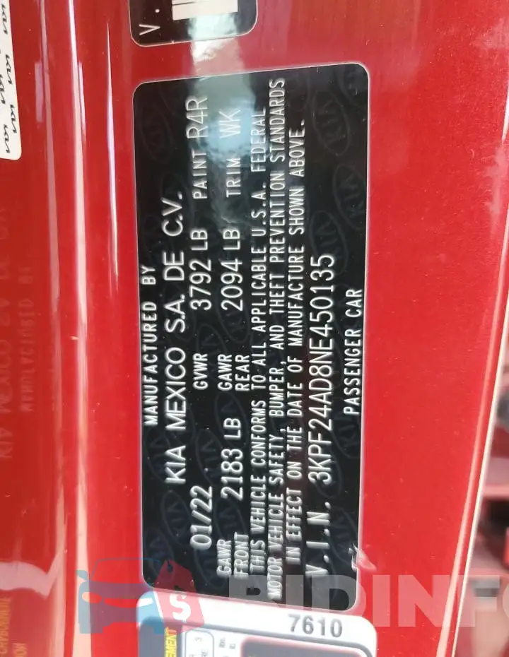 3KPF24AD8NE450135 Photo# 13