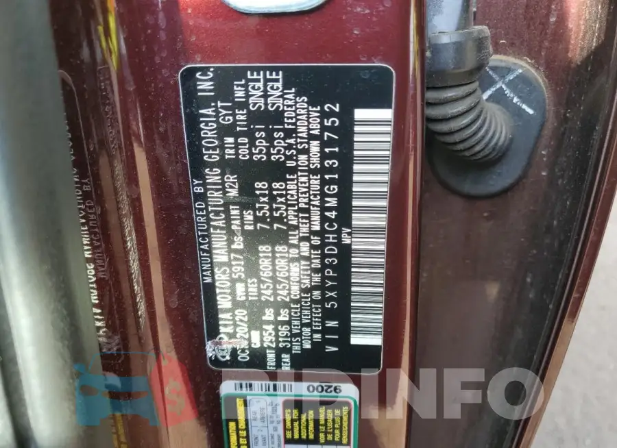 5XYP3DHC4MG131752 Photo# 12