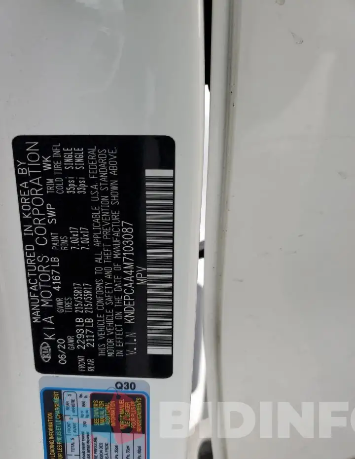 KNDEPCAA4M7103087 Photo# 13