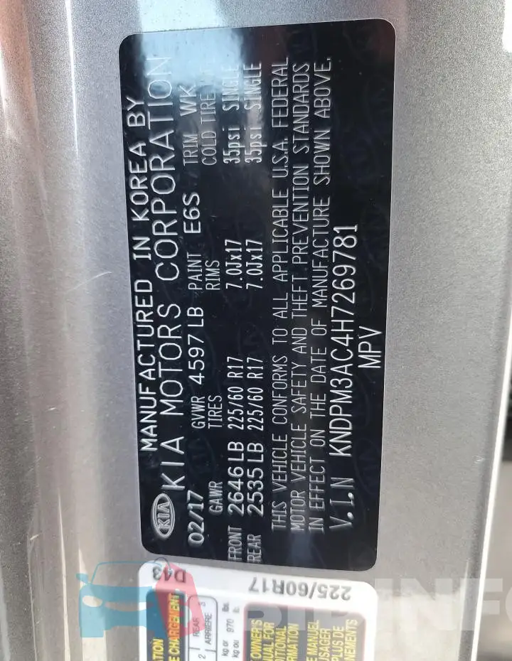 KNDPM3AC4H7269781 Photo# 13