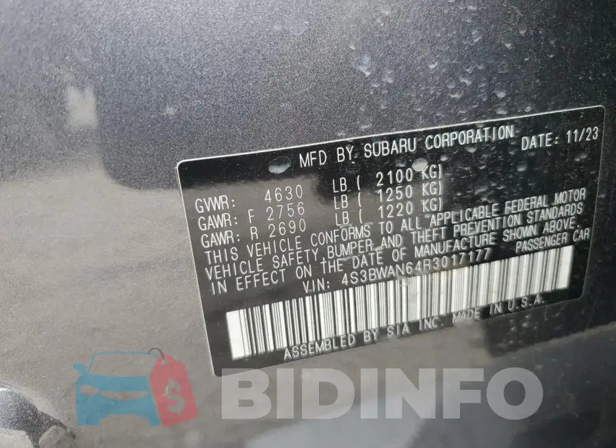 4S3BWAN64R3017177 Photo# 12