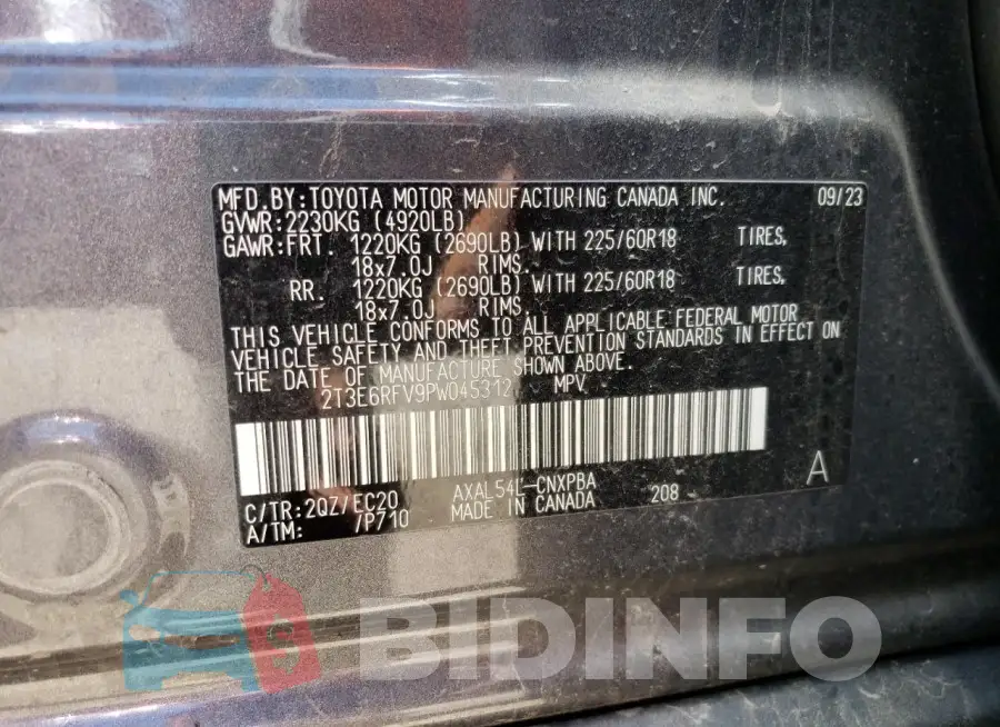2T3E6RFV9PW045312 Photo# 12