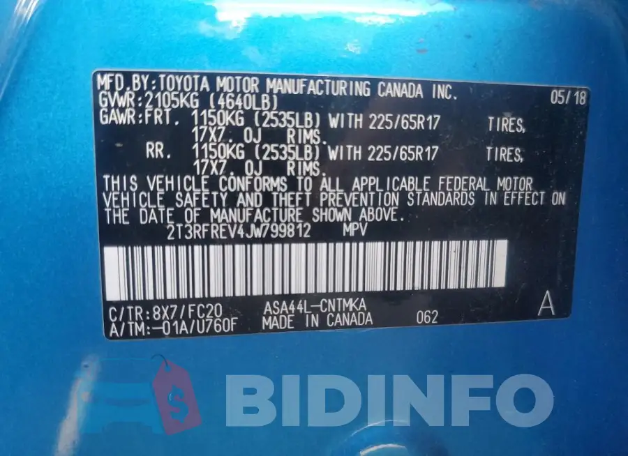 2T3RFREV4JW799812 Photo# 13