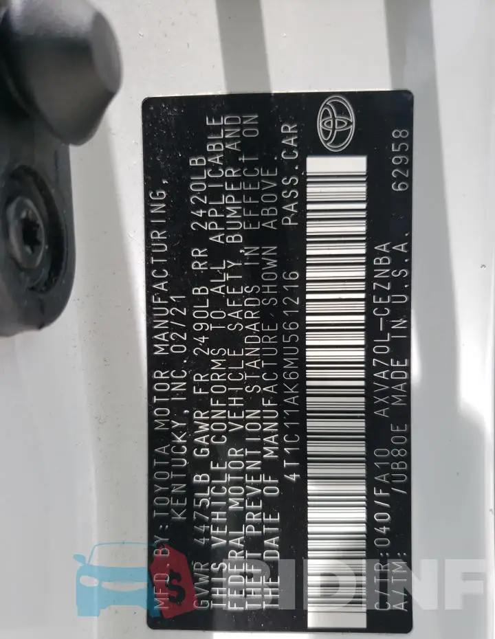 4T1C11AK6MU561216 Photo# 13