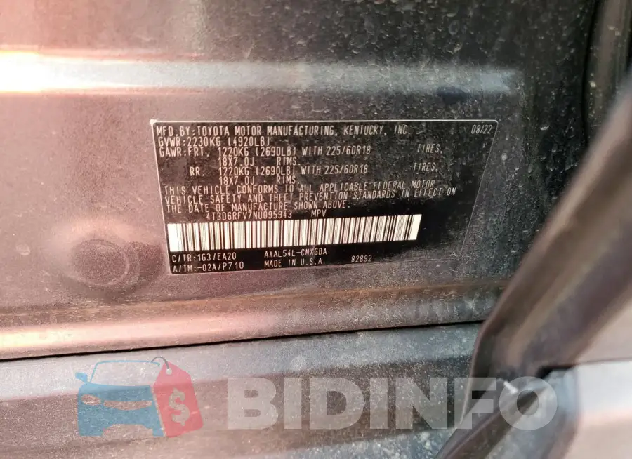 4T3D6RFV7NU095943 Photo# 12