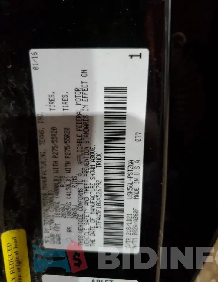5TFAW5F10GX526792 Photo# 13