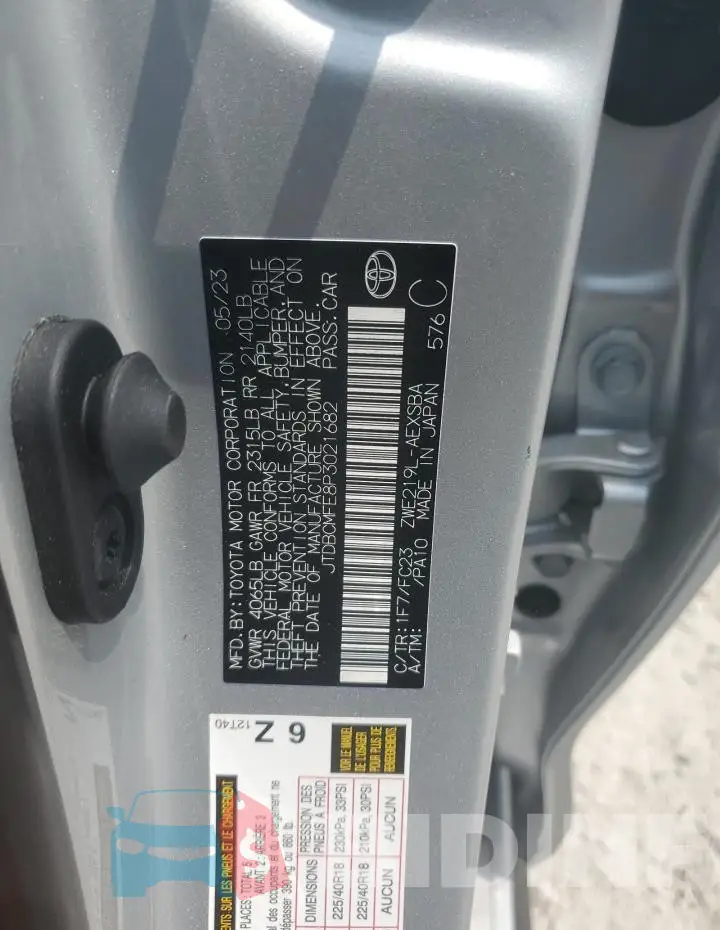 JTDBCMFE8P3021682 Photo# 12