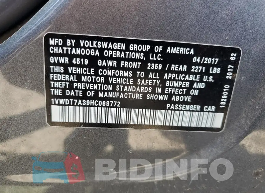 1VWDT7A39HC069772 Photo# 12