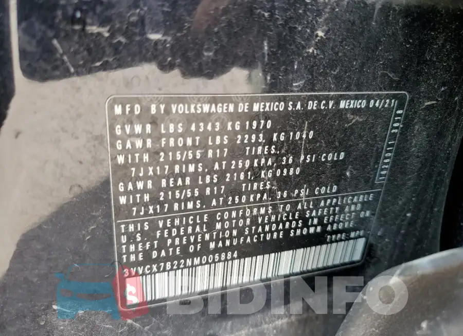 3VVCX7B22NM005884 Photo# 13