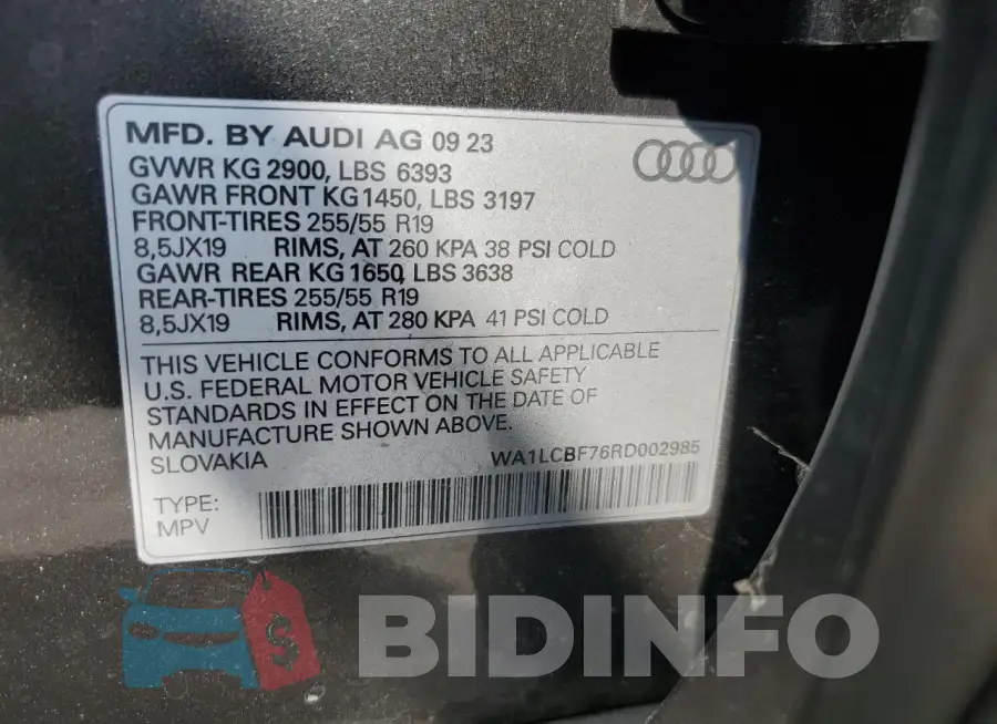 WA1LCBF76RD002985 Photo# 14