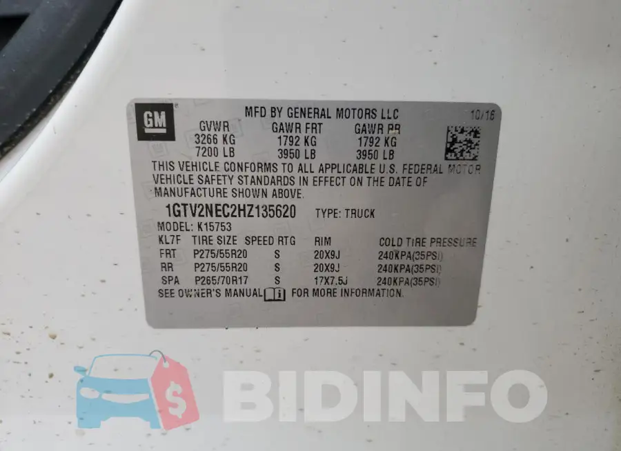 1GTV2NEC2HZ135620 Photo# 12
