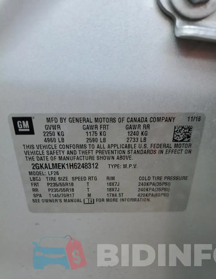 2GKALMEK1H6248312 Photo# 14