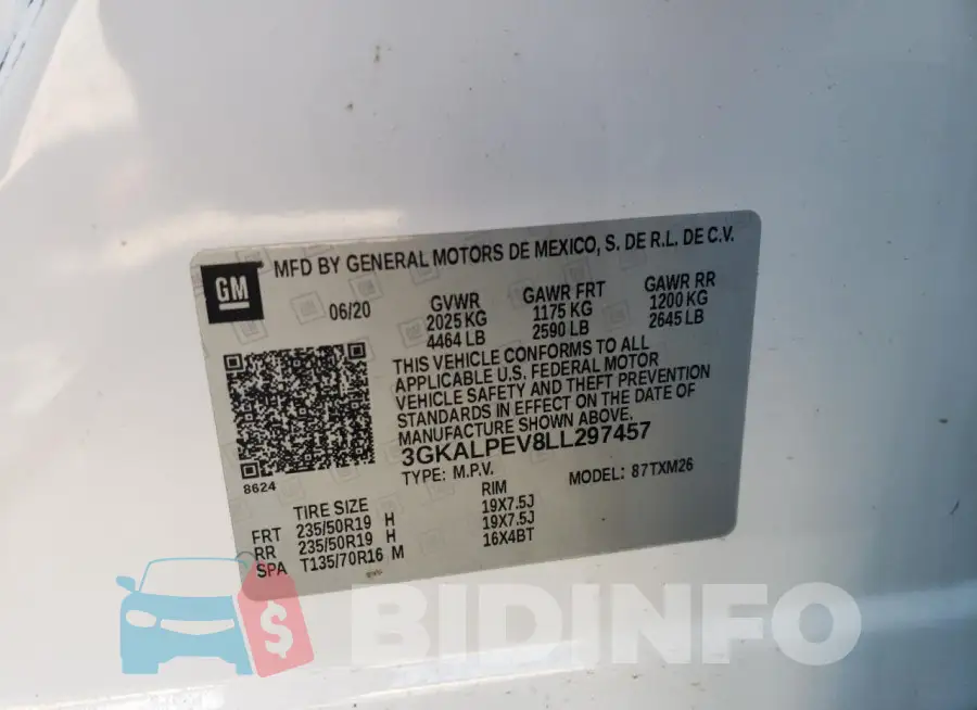 3GKALPEV8LL297457 Photo# 14