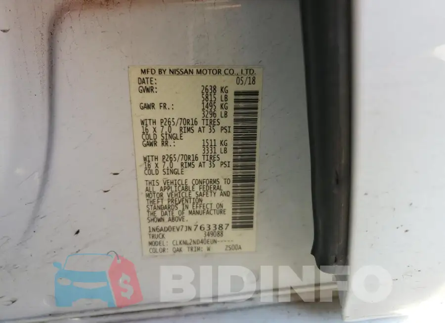 1N6AD0EV7JN763387 Photo# 12