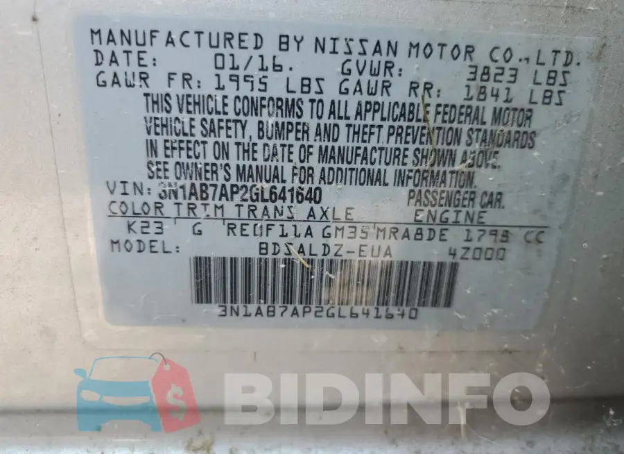 3N1AB7AP2GL641640 Photo# 12