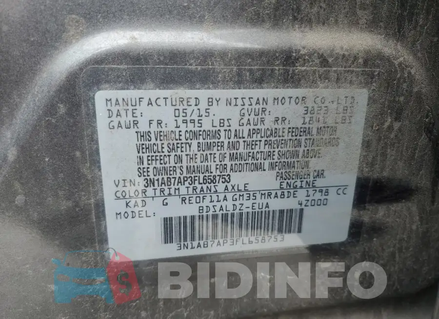 3N1AB7AP3FL658753 Photo# 12