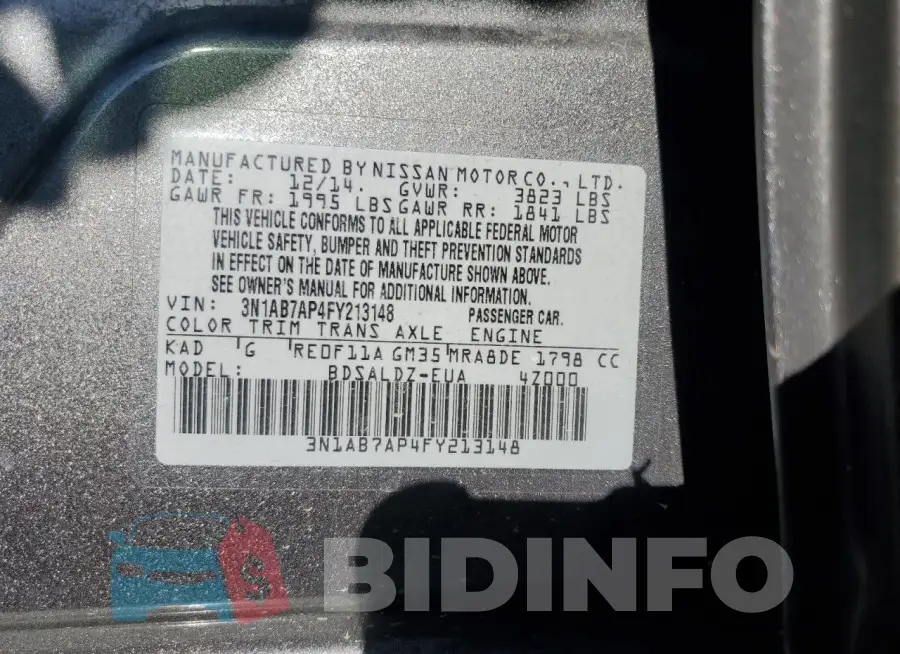 3N1AB7AP4FY213148 Photo# 12