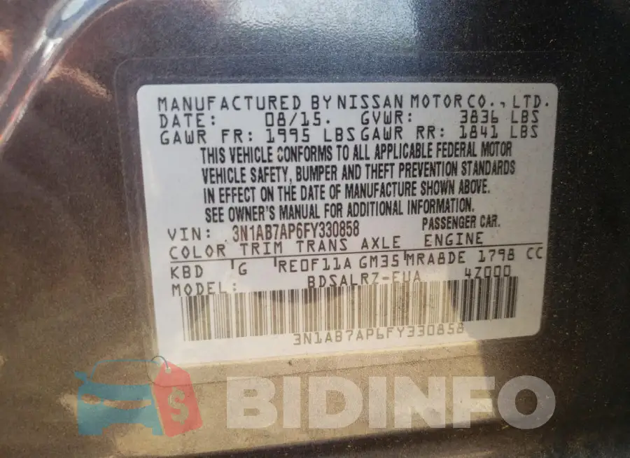 3N1AB7AP6FY330858 Photo# 13
