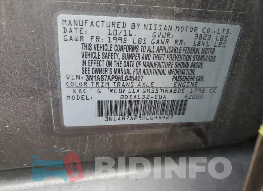3N1AB7AP9HL645427 Photo# 12