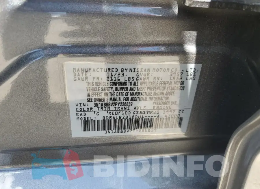 3N1AB8BV2PY226839 Photo# 13