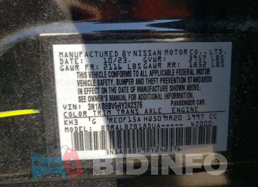 3N1AB8BV9RY242376 Photo# 12