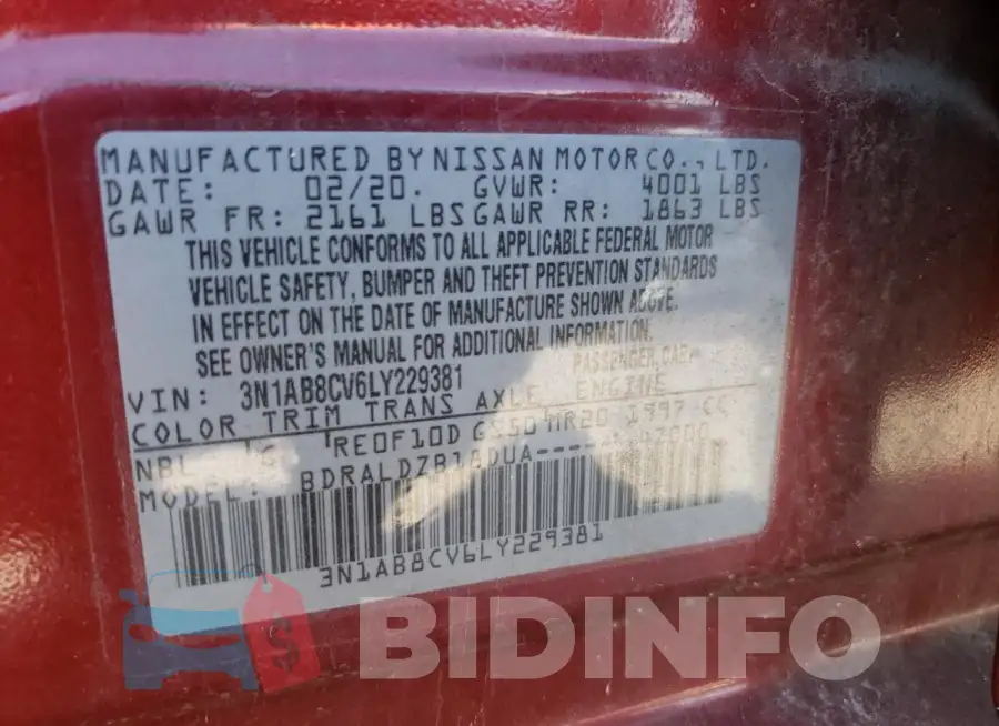 3N1AB8CV6LY229381 Photo# 13