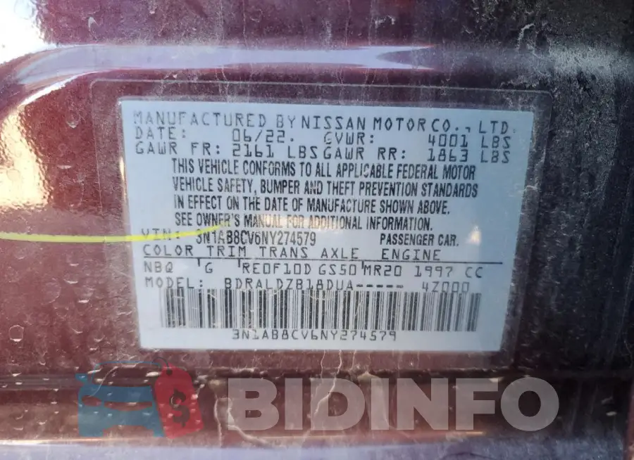 3N1AB8CV6NY274579 Photo# 12