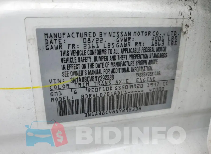 3N1AB8CV8NY292338 Photo# 12