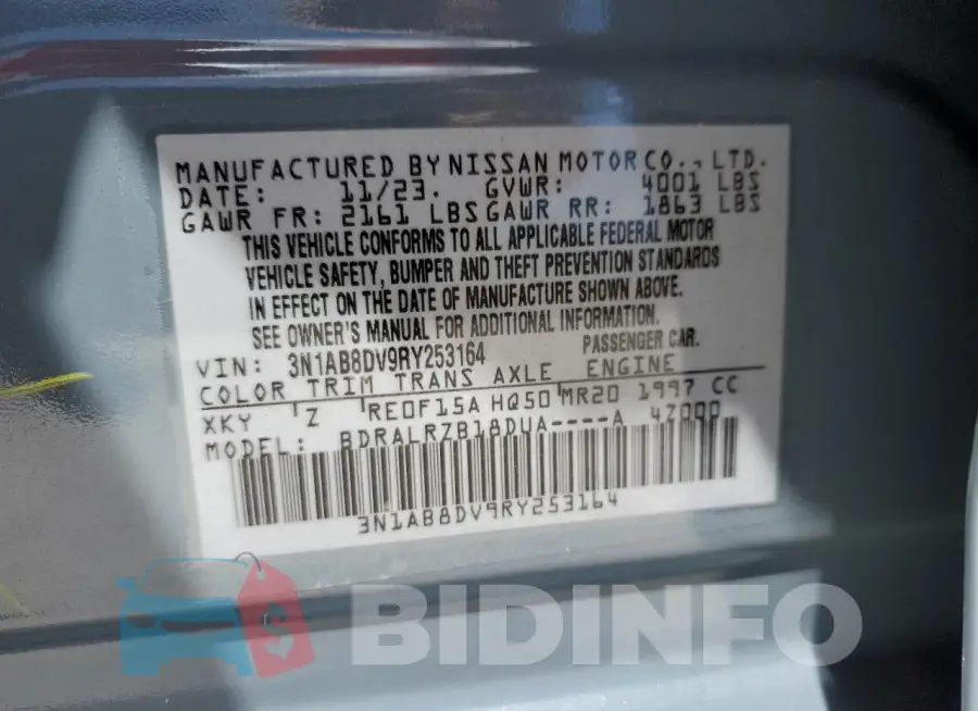 3N1AB8DV9RY253164 Photo# 12