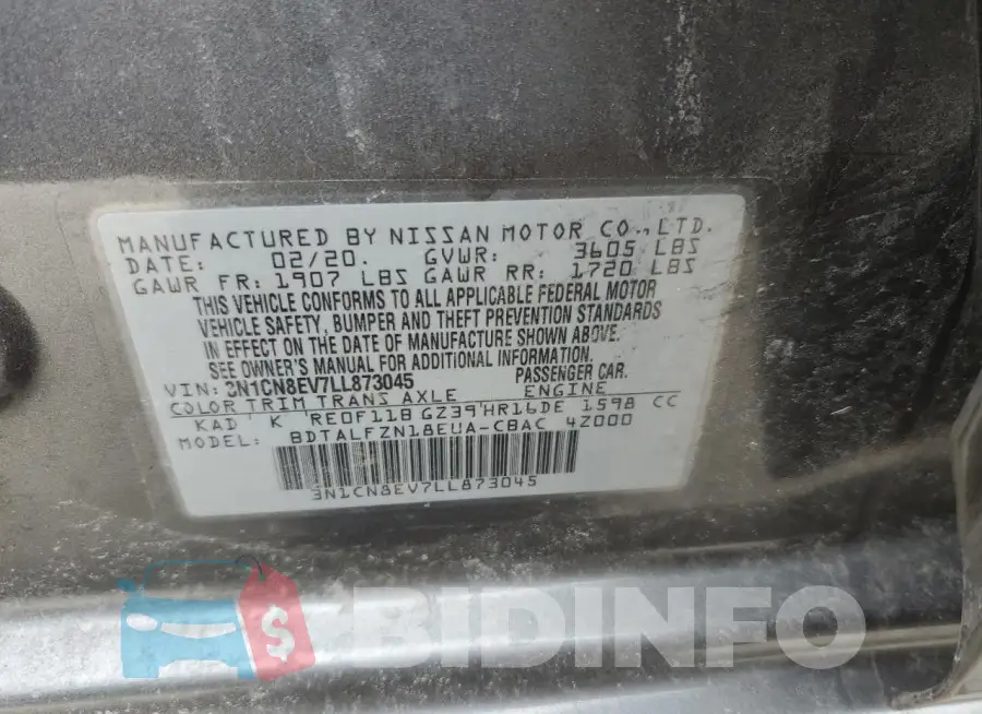 3N1CN8EV7LL873045 Photo# 12