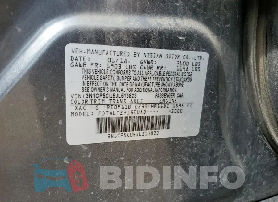 3N1CP5CU5JL513823 Photo# 12