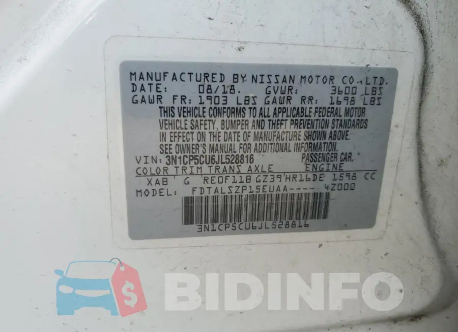 3N1CP5CU6JL528816 Photo# 13