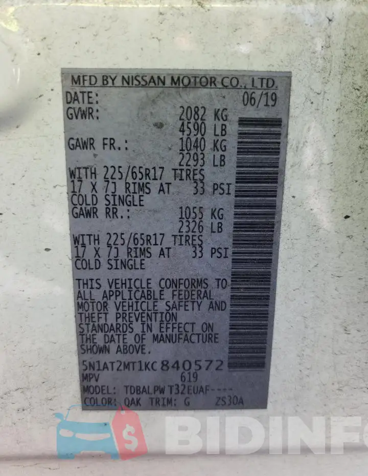 5N1AT2MT1KC840572 Photo# 13