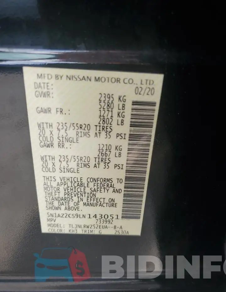 5N1AZ2CS9LN143051 Photo# 13