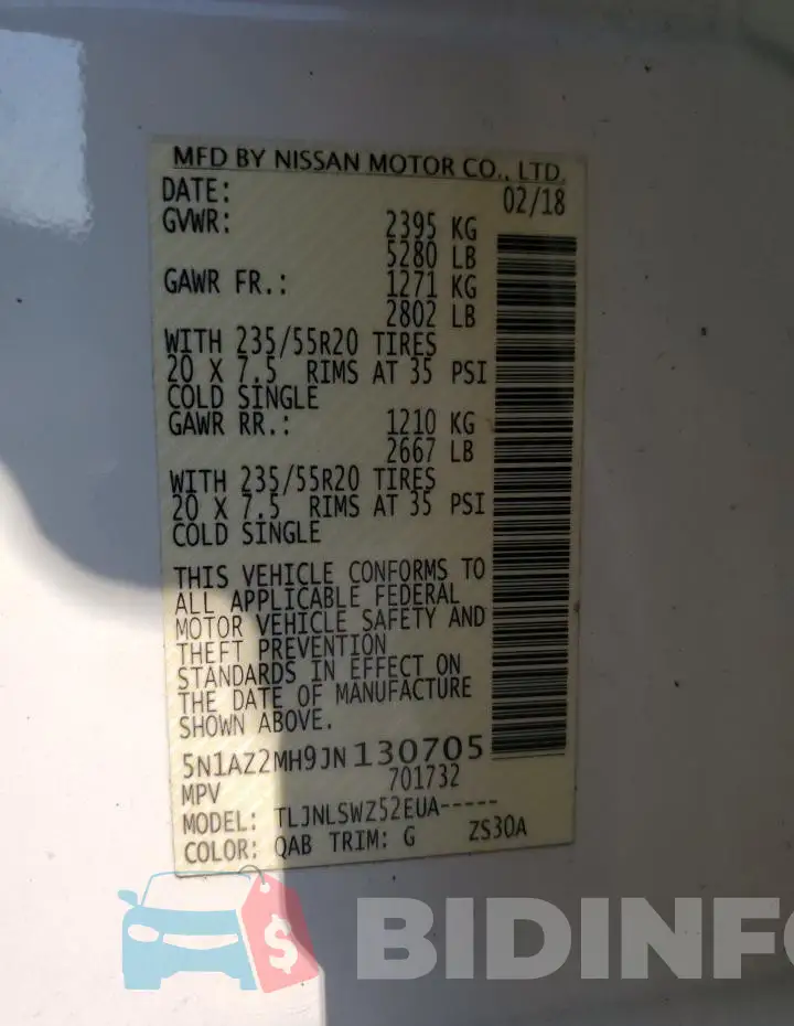 5N1AZ2MH9JN130705 Photo# 13