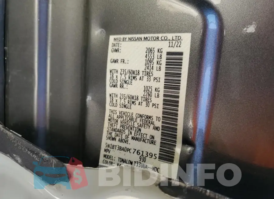5N1BT3BA0PC761395 Photo# 13