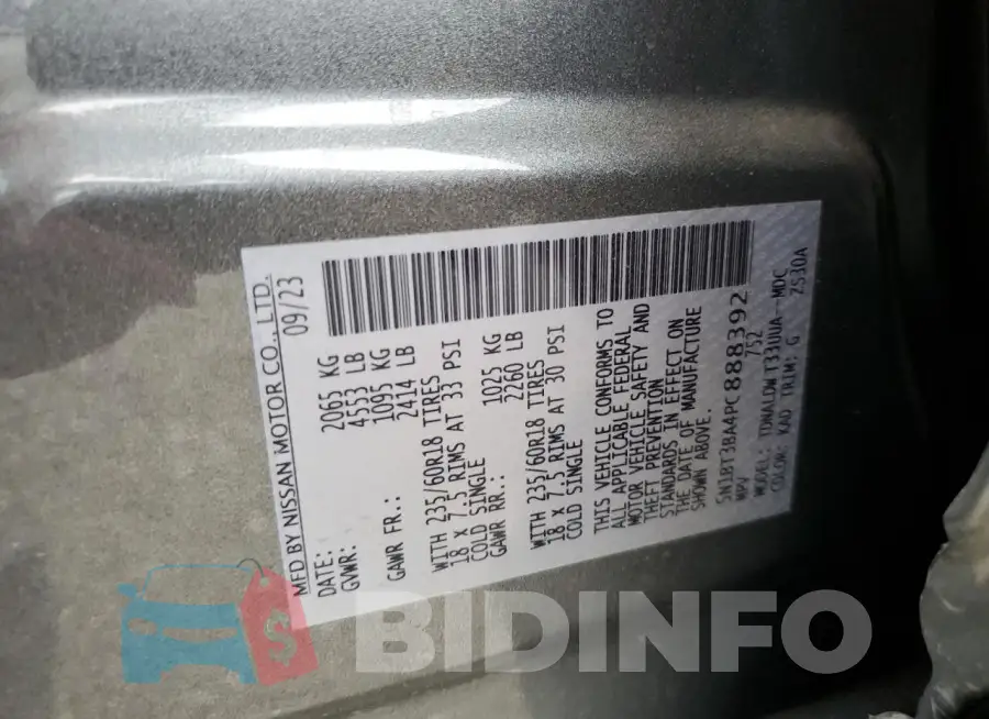5N1BT3BA4PC888392 Photo# 13