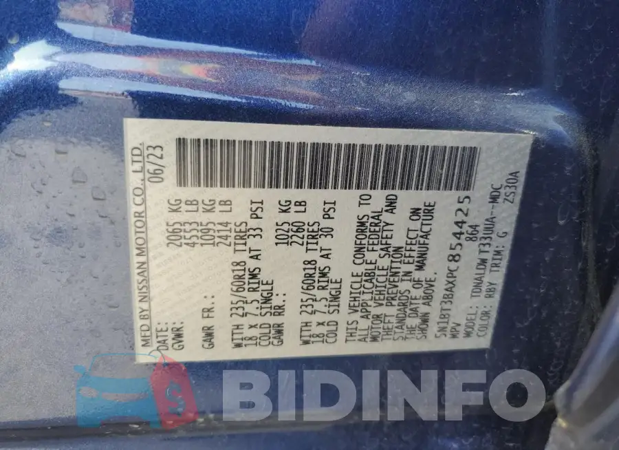 5N1BT3BAXPC854425 Photo# 14