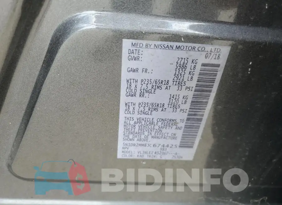 5N1DR2MM8JC674425 Photo# 14